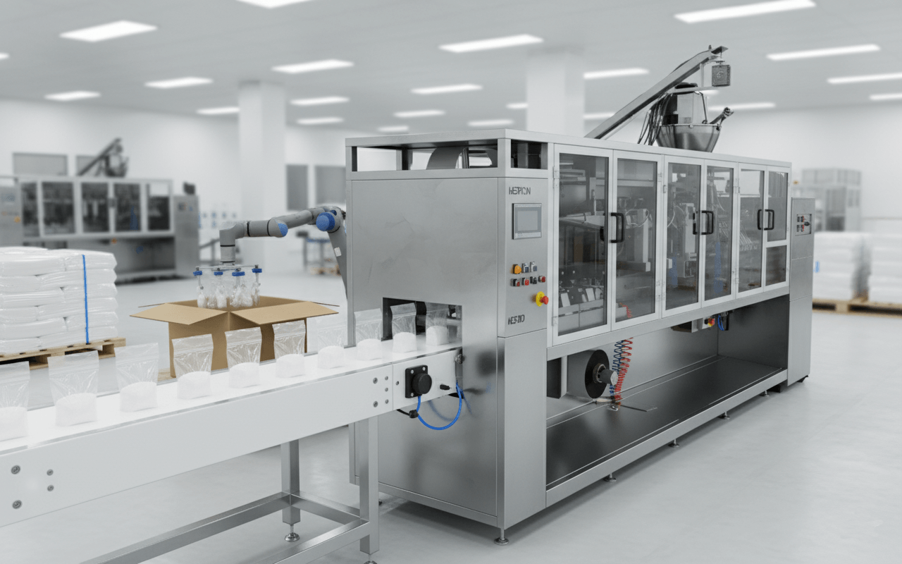 HS-160D packaging machine operating in production line