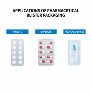 Applications of pharmaceutical blister packaging across tablets, capsules, and medical devices