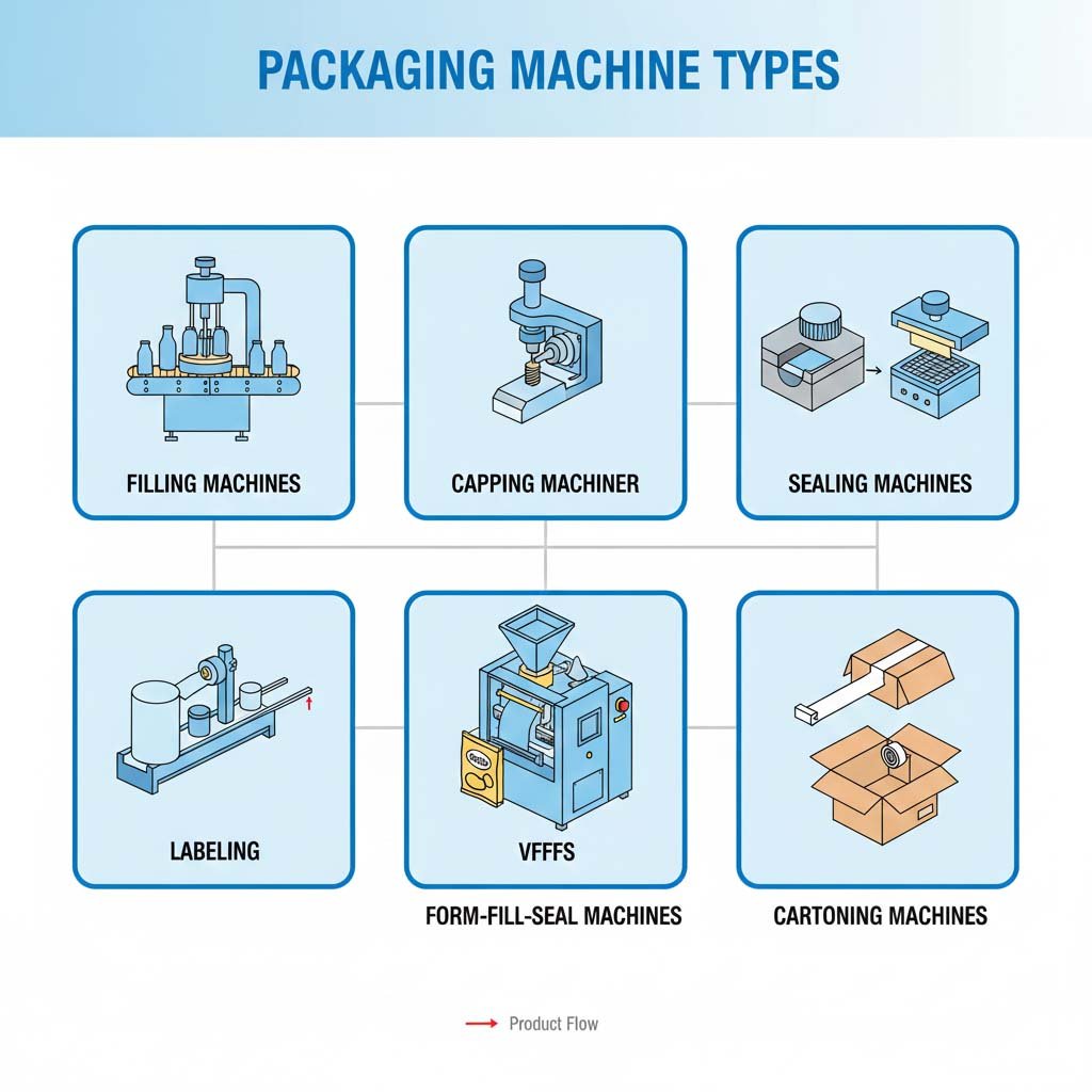 packaging machine types and applications diagram