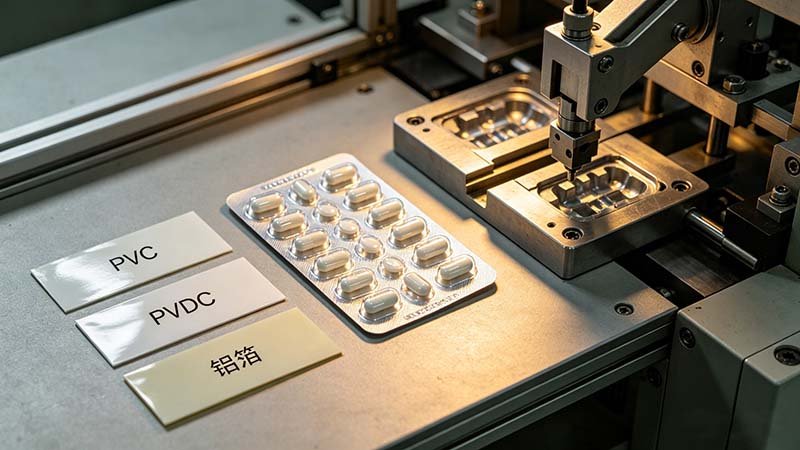 Comparison of pharmaceutical barrier materials including PVC, PVDC, and aluminum foil for high-quality tablet protection.